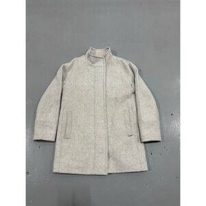 J.CREW Italian Wool Blend Cocoon Coat Heather Grey Size 10 Standing Collar